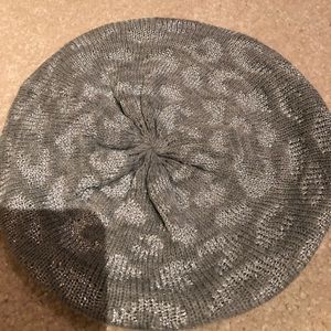 Silver metallic beret
